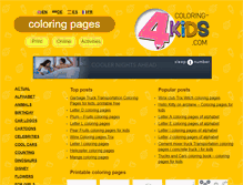 Tablet Screenshot of coloring-4kids.com